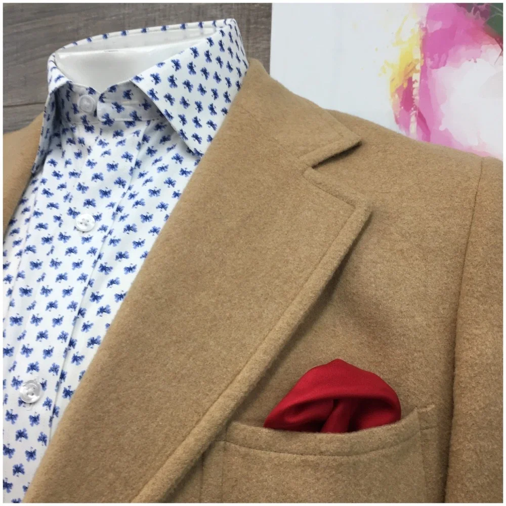 VINTAGE Mens Camel Hair Blazer Sport Coat Casual‎ Jacket Size 42R Classic Suit